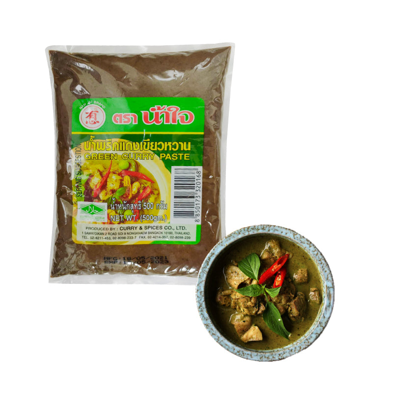 TH-CNS-018 นำใจ น้ำพริกแกงเขียวหวาน Namjai GREEN CURRY PASTE 500g.