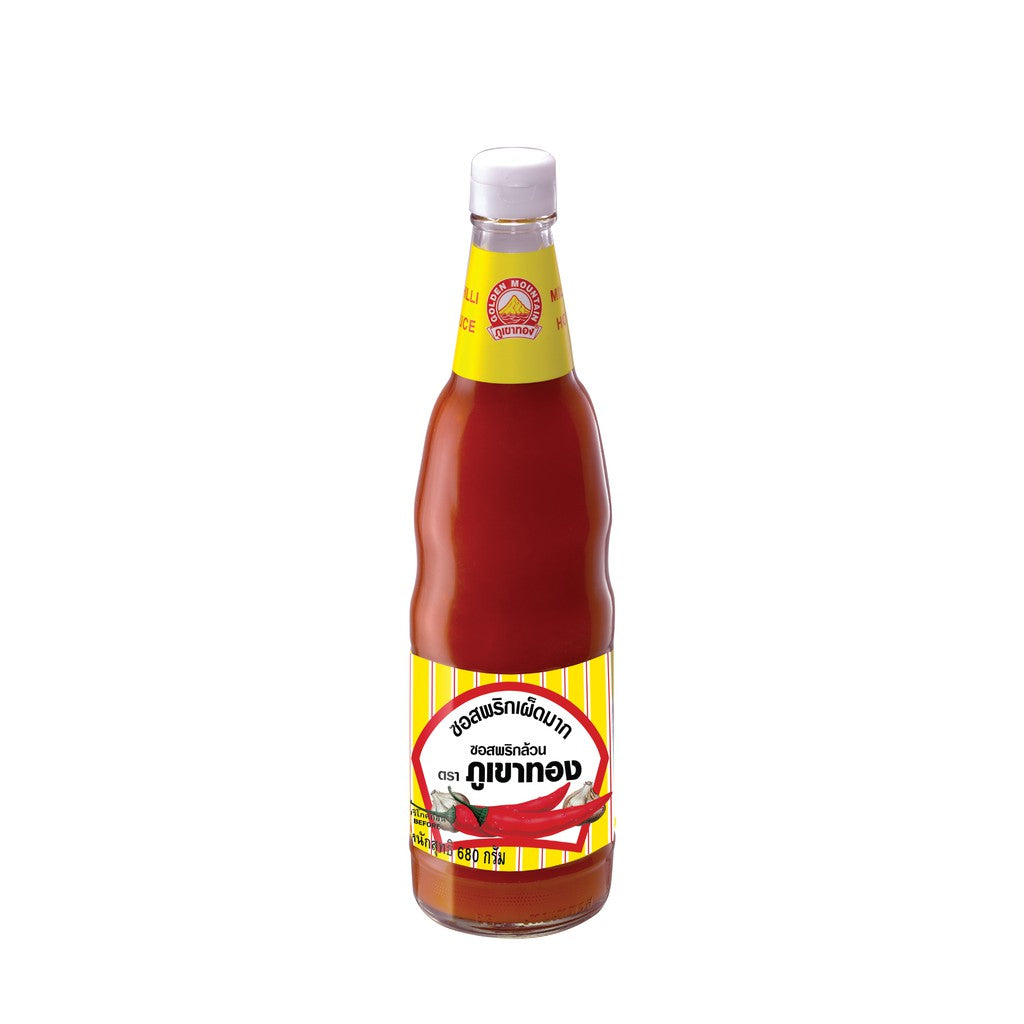 TH-CNS-037 ตราภูเขาทอง Golden Mountain Brand, very spicy chili sauce, size 680 grams.