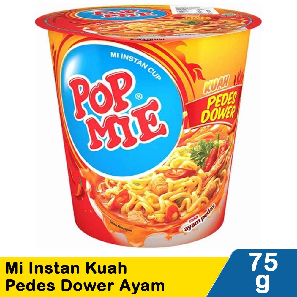 ID-PNN-023 Pop Mie Mi Instan Pedas Dower Ayam 75g