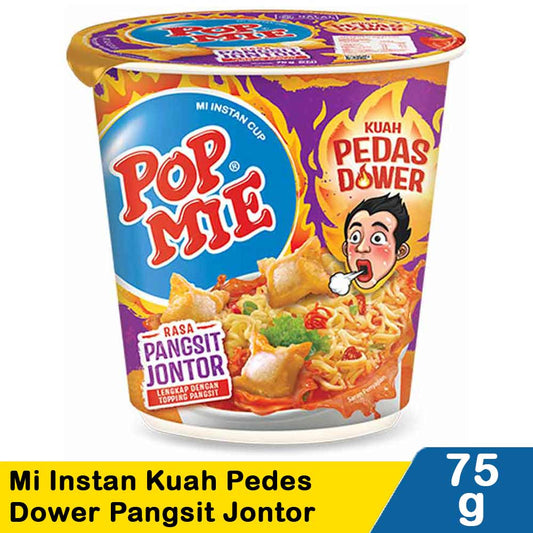 IN-PNN-024 Pop Mie Mi Instan Pedes Dower Pangsit Jontor 75g