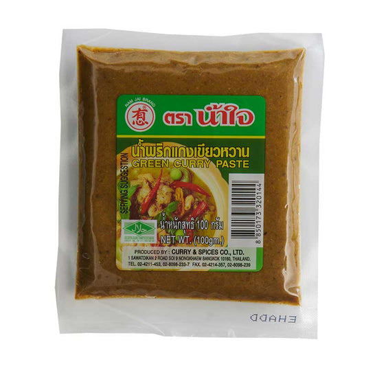 TH-CNS-019 นำใจ น้ำพริกแกงเขียวหวาน Namjai GREEN CURRY PASTE 100g.