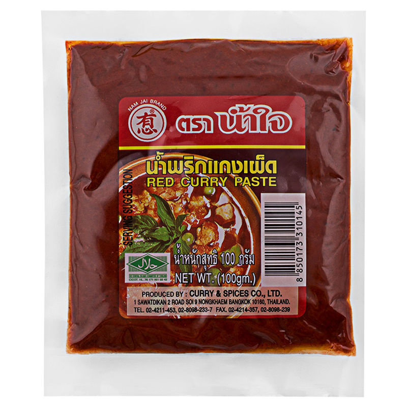 TH-CNS-021 น้ำใจน้ำพริกแกงเผ็ด Namjai Red Curry Paste 100g.