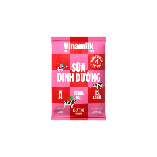 VN-MK-002 Sữa Bịch Dinh Dưỡng Vinamilk Dâu 220ml