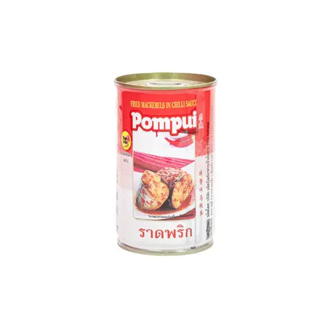 TH-FI-001 ปุ้มปุ้ยปลาแมคเคอเรลทอดซอสพริก Pompui Fried Mackerels in Chili Sauce 155g