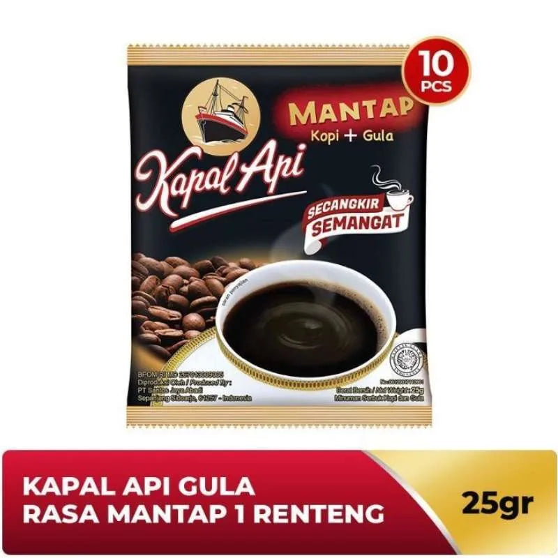 ID-CF-009 Kopi Kapal Api Gula Rasa Mantap 1 Renceng (10 X 25 Gr)