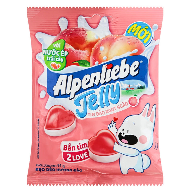 VN-CNCL-011 Kẹo dẻo Alpenliebe Jelly tim đào ngọt ngào hương đào gói 91g