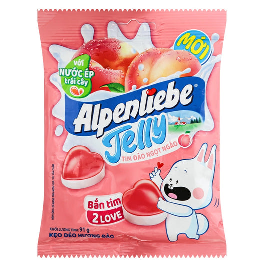 VN-CNCL-011 Kẹo dẻo Alpenliebe Jelly tim đào ngọt ngào hương đào gói 91g