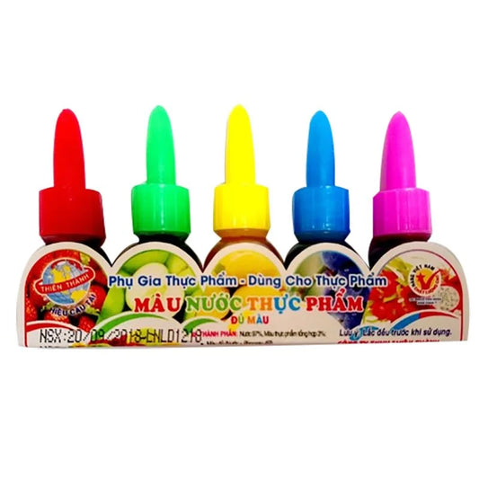 VN-CNBI-007 Màu thực phẩm Thiên Thành đủ 5 màu dạng nước lốc 5 chai x 5ml