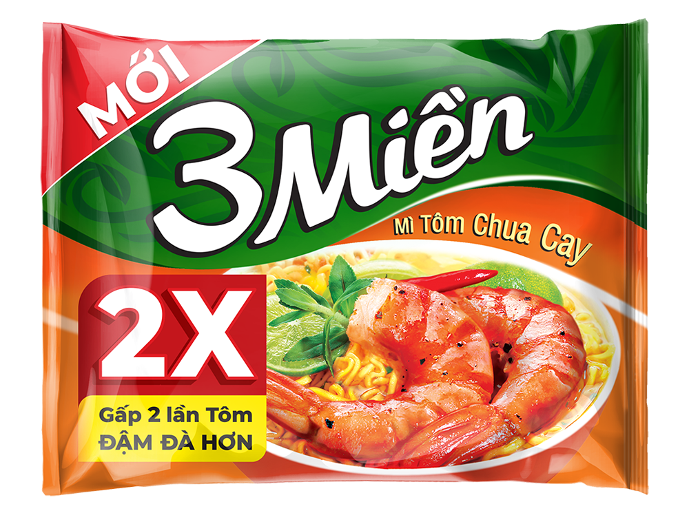 VN-PNN-032 Mì 3 Miền Tôm Chua Cay gói 65g