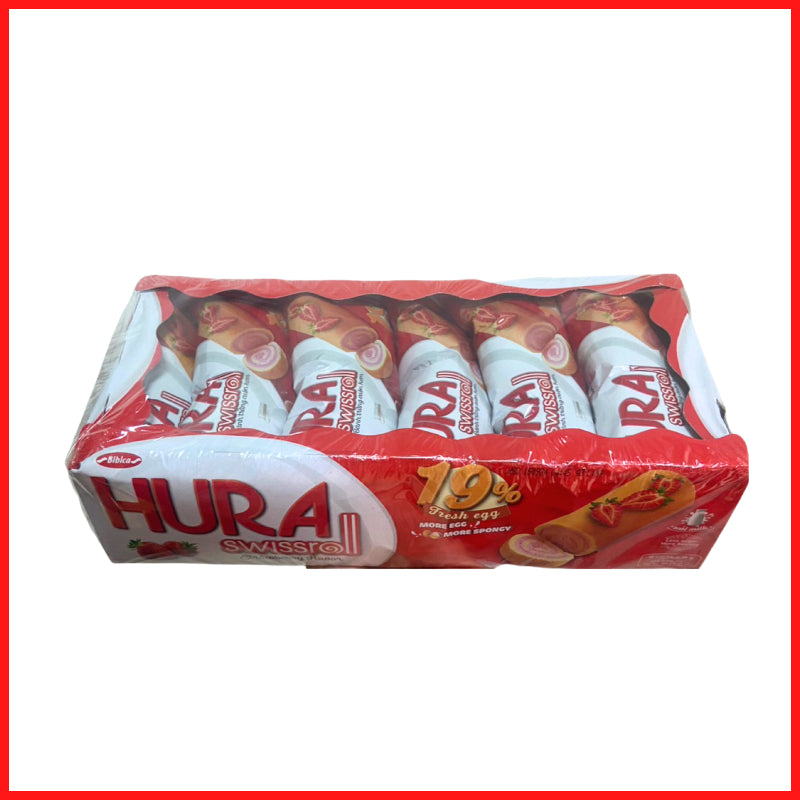 VN-BK-004 HURA Bánh Bông Lan Cuộn Kem vị dâu 180g